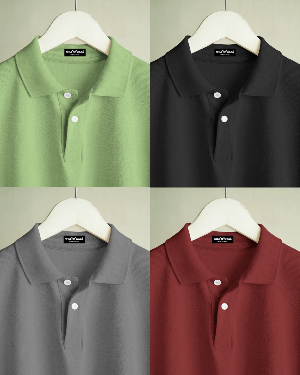 Combo Pack of 4 - Collar T-Shirts