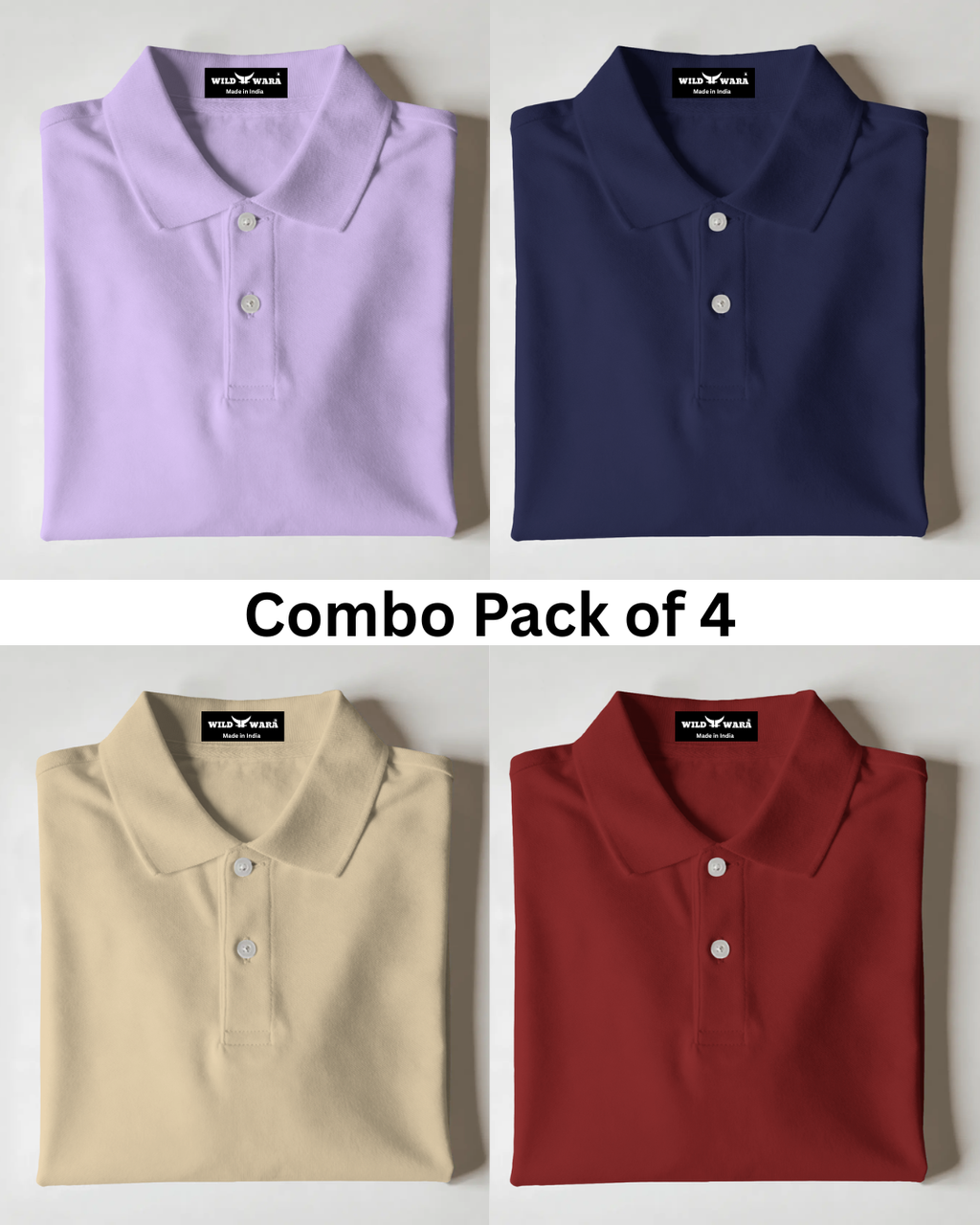 Combo Pack of 4 - Collar T-Shirts