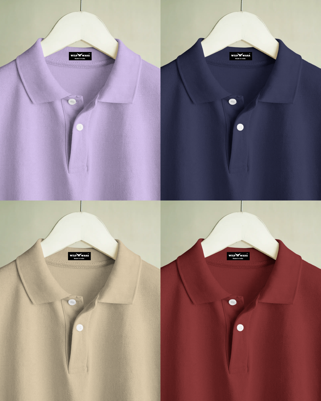 Combo Pack of 4 - Collar T-Shirts