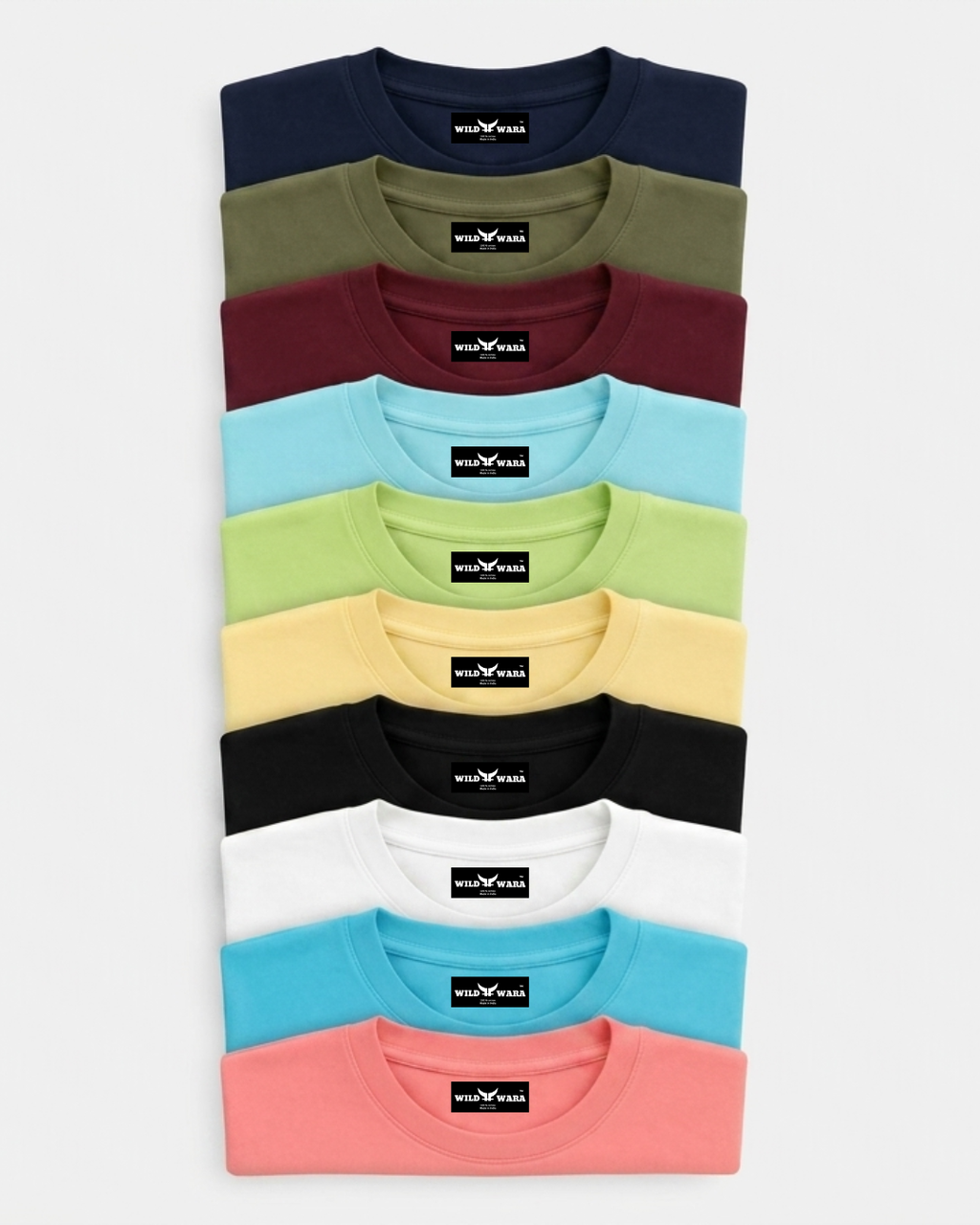 Pack of 4 - Cotton Regular Fit Plain T-Shirts