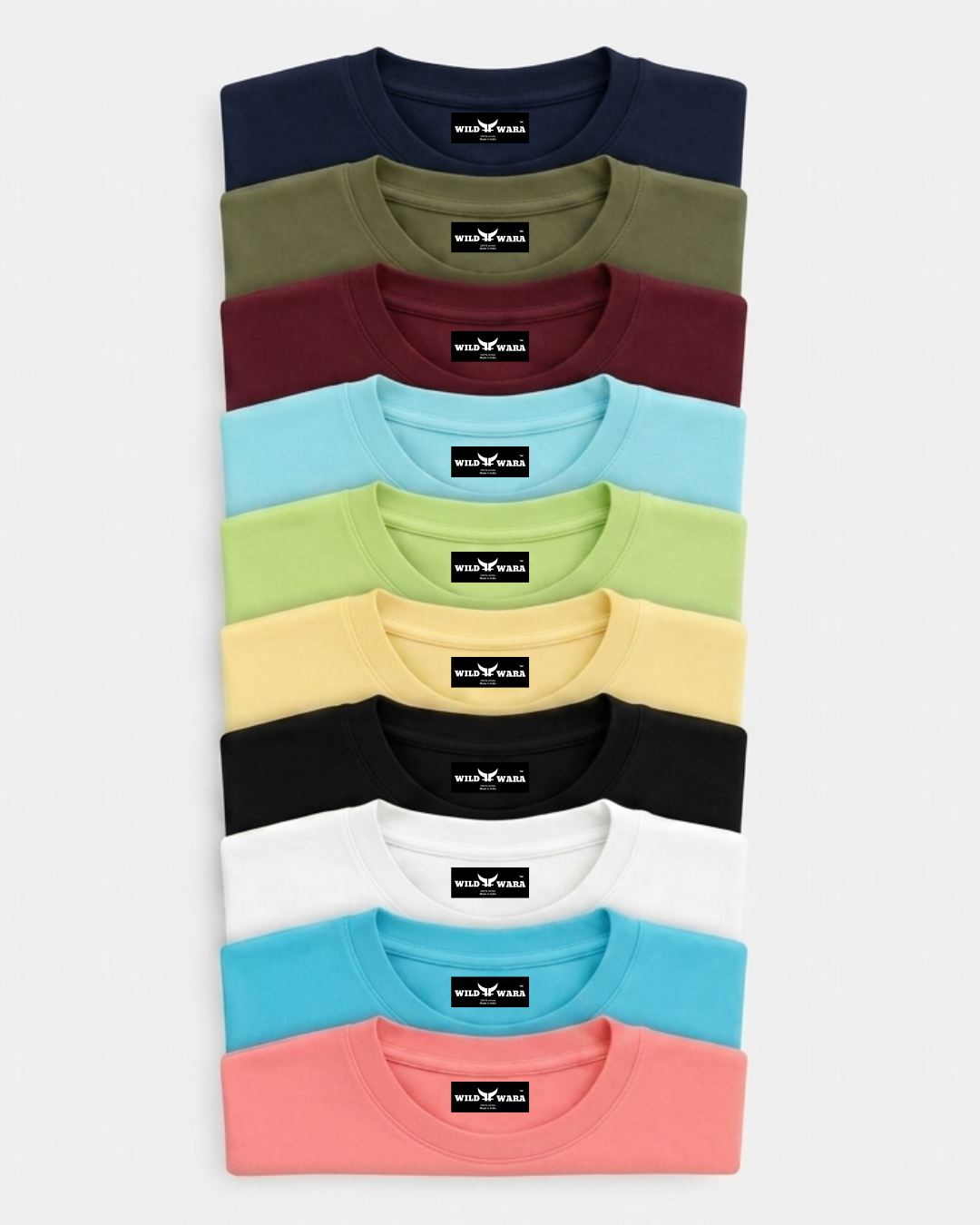 Pack of 4 - Cotton Regular Fit Plain T-Shirts