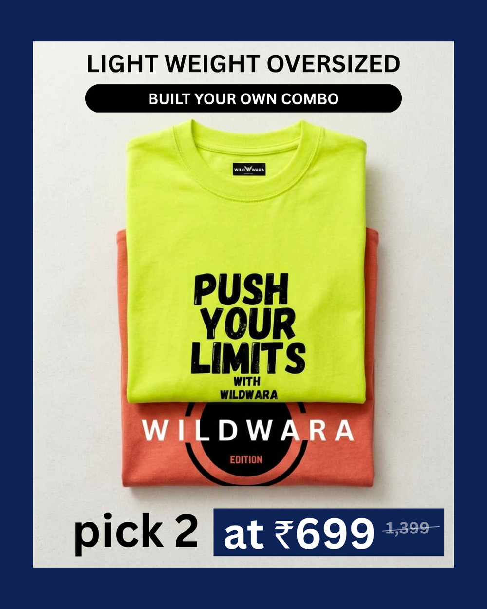 Pack of 2 - Light Weight Oversized T-Shirts